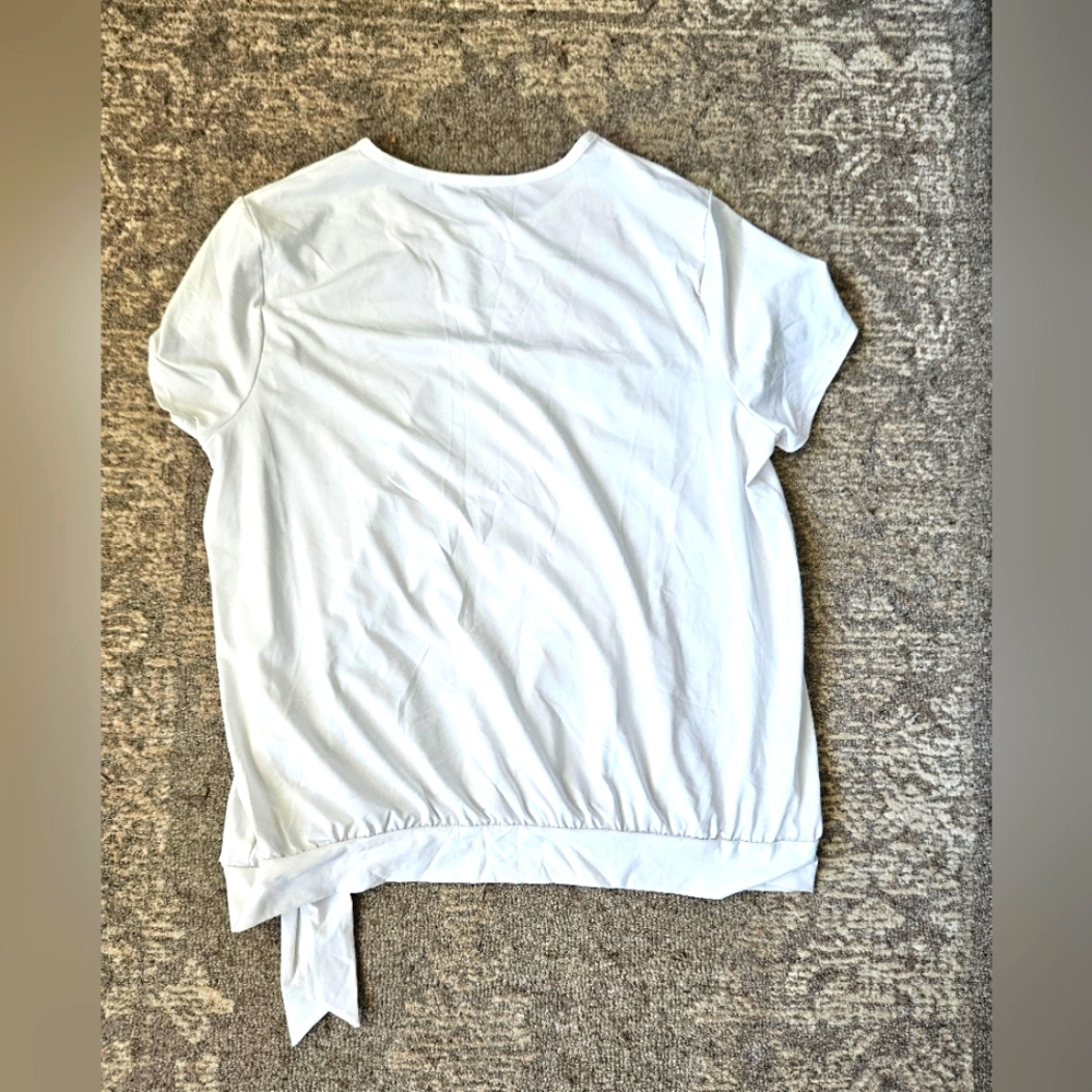 Womens Lands End Short Sleeve White Rashguard Size Large